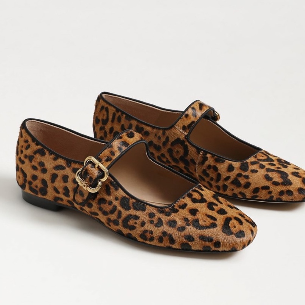 NEW Sam Edelman Michaela Mary Jane Flat - Leopard Calf